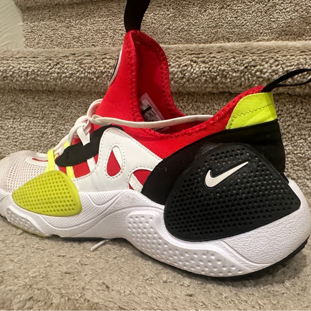Nike Red White Black Neon Yellow Men's Athletic Sneakers